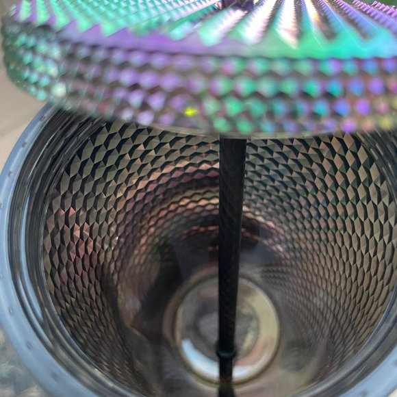 New Starbucks Fall Collection Oil Slick Rainbow Studded Cold Cup Tumbler 16oz - Picture 4 of 4